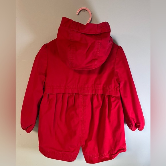 Old Navy Red Hooded Zipper Jacket, Toddler Girl Size 3T, Kid Fall/Spring Coats - Picture 4 of 10